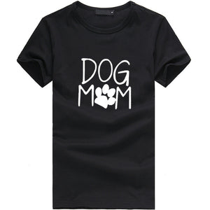 Women's Loose Short-Sleeved Dog Mom Print T-Shirt 2020
