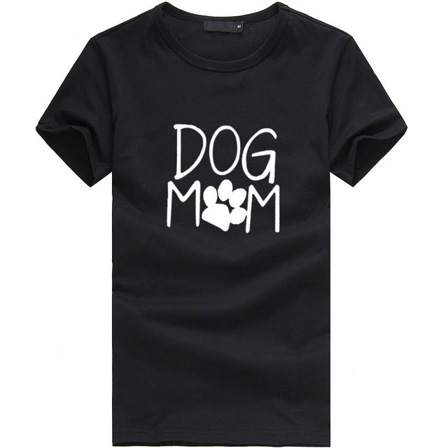 Women's Loose Short-Sleeved Dog Mom Print T-Shirt 2020
