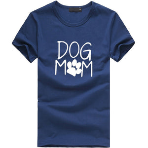 Women's Loose Short-Sleeved Dog Mom Print T-Shirt 2020