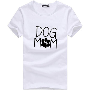 Women's Loose Short-Sleeved Dog Mom Print T-Shirt 2020
