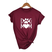 Load image into Gallery viewer, Dog mom paw Print Women tshirt Cotton Casual Funny t shirt For Lady 2020
